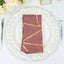 5 Pack Polyester 20"x20" Napkins Cinnamon Rose with Gold Geometric Foil Pattern - Modern Reusable Dinner Napkins