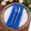 5 Pack Satin 20"x20" Napkins Royal Blue Glossy Stripes - Durable & Wrinkle-Free Cloth Napkins