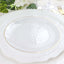 10-Pack Plastic 7" Round Dessert Appetizer Plates in Clear Hammered Design with Gold Rim - Modern Disposable Salad Plates