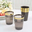 25-Pack Plastic Tumbler Cups Transparent Black with Gold Rim - Stylish Disposable Party Glasses 10oz