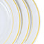10-Pack Plastic Dinner Plates Clear with TrÃ¨s Chic Gold Rim - Perfect Disposable Party Plates 10"