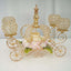 Candle Holder 4-Arm Gold Metal Crystal Cinderella Carriage Wedding Centerpiece - Decorative Display 18"