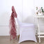 Chiffon Chair Sash with Curly Design Mauve Cinnamon Rose - Stylish Chair Decorations
