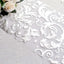 Sheer Organza 12"x108" Table Runner Roll Metallic Silver Foil Floral Swirl Design - Disposable Stylish Event Decoration