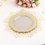 10-Pack Plastic 8" Round Dessert Plates in Taupe with Gold Scalloped Rim - Disposable Appetizer/Salad Plates