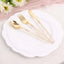 24-Pack Plastic Cutlery Set Metallic Gold with Gold Glitter - Stylish Disposable Silverware Pack 8"
