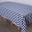 Polyester 60"x126" Rectangle Tablecloth White/Navy Blue - Buffalo Plaid Checkered Table Cover