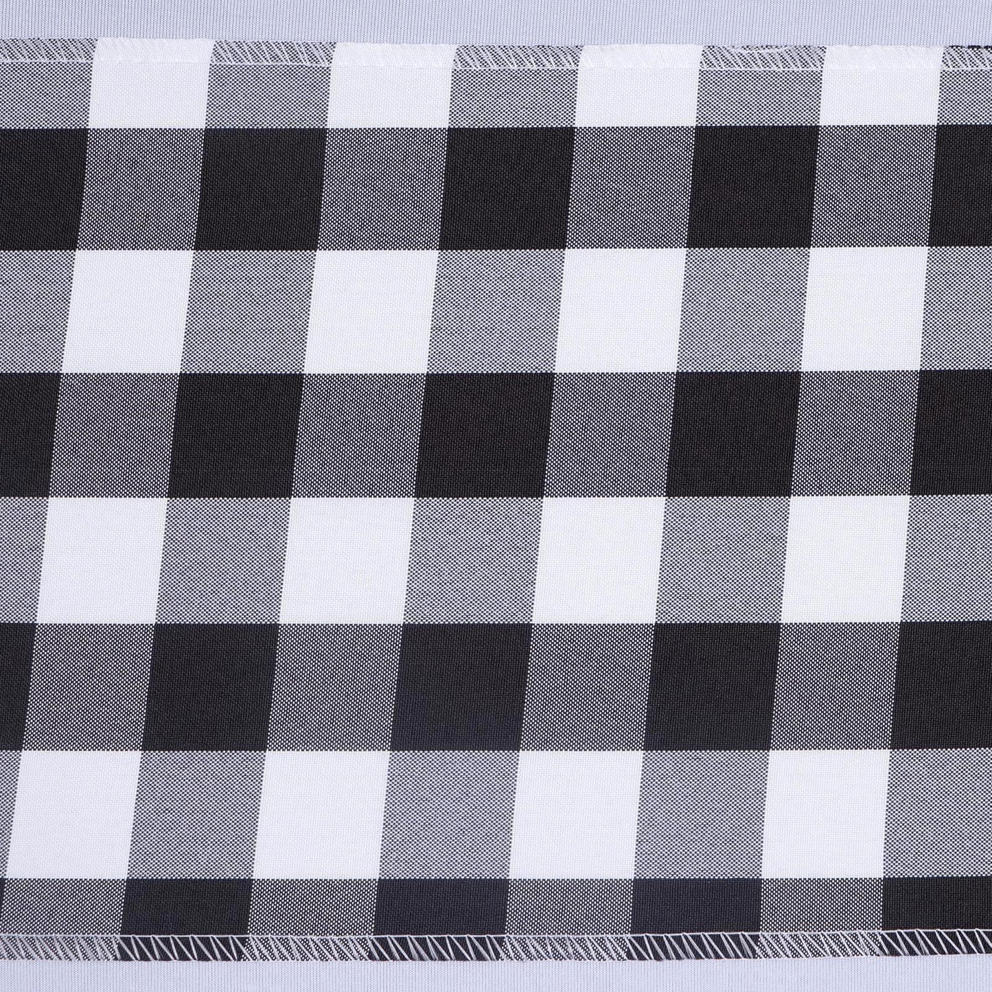 5 Pack Polyester Chair Sashes Black/White Buffalo Plaid - Durable & Reusable Chair Bows for Rustic Farmhouse Party Decor 6"x108"