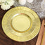 25-Pack Paper 10" Round Dinner Plates in Metallic Gold Sunray Design - Disposable Heavy Duty 350GSM Party Plates