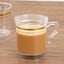 8-Pack Plastic Coffee Mugs Clear with Gold Stripes - Sturdy Disposable Cups for Coffee and Tea 8oz 3.5"