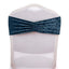 5 Pack Premium Crushed Velvet Chair Sashes Navy Blue Ruffle Style - Textured Chair Bands for Stunning Event Decor