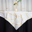 Polyester 54"x54" Square Tablecloth White with Gold Foil Geometric Pattern - Wrinkle-Resistant & Durable for Stylish Settings