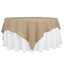 Faux Burlap 90"x90" Table Overlay Square Tablecloth Natural - Boho Chic Design for Stylish Celebrations