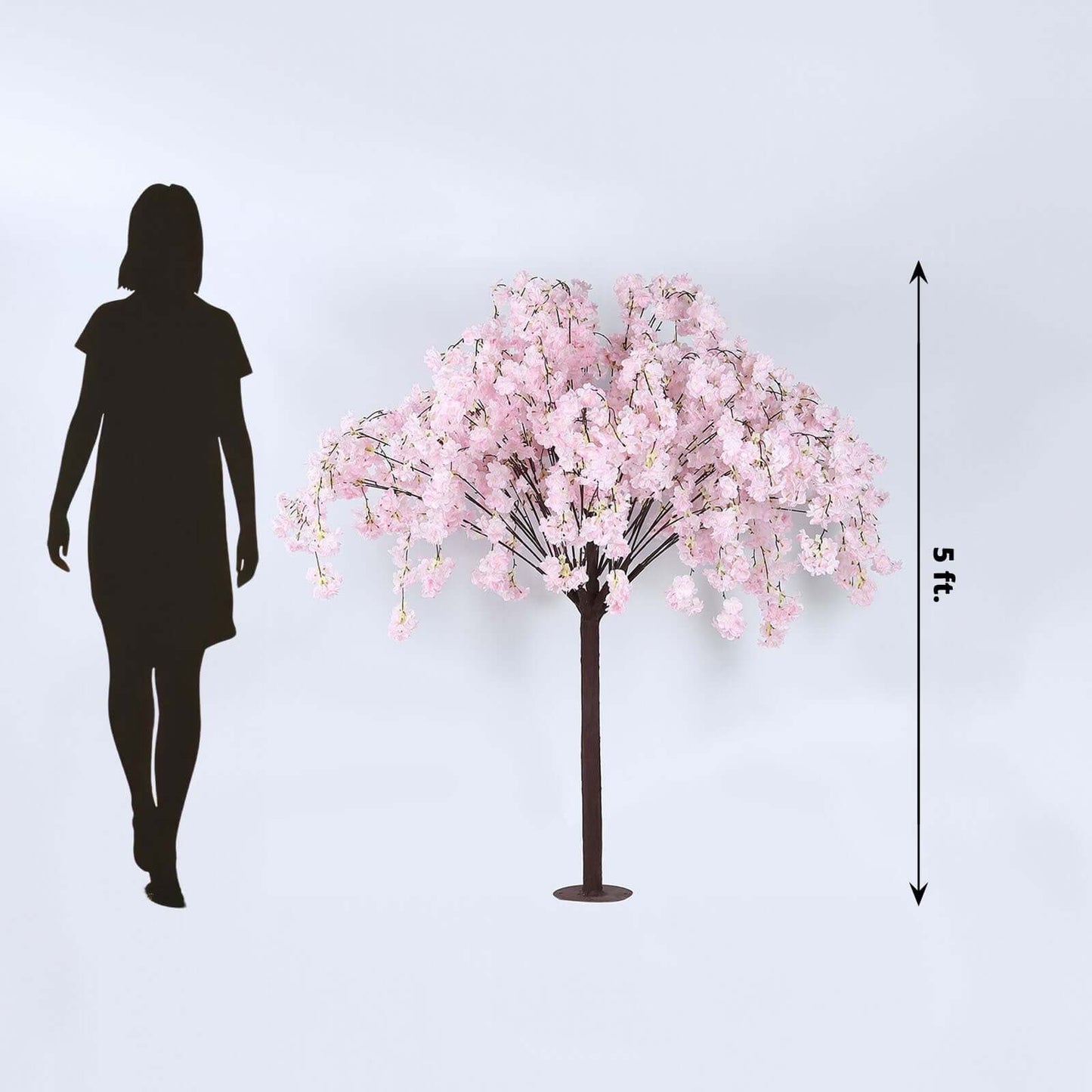 5ft Artificial Cherry Blossom Tree Blush â€“ Silk Sakura Wishing Tree with Sturdy Metal Base & Realistic Fiberglass Trunk