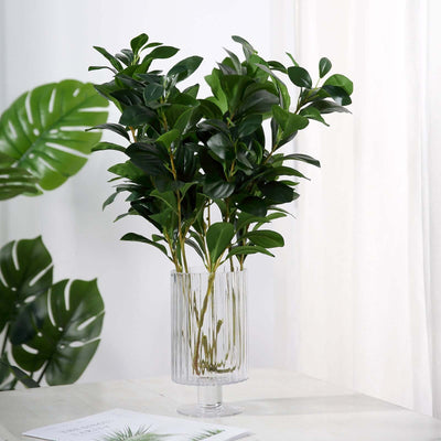 2 Stems 26" Green Artificial Lemon Leaf Branches Faux Greenery Plant