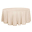 Faux Linen 120" Round Tablecloth Beige - Slubby Texture Wrinkle-Resistant Seamless Table Cover