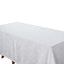 Faux Linen 90"x156" Rectangular Tablecloth White - Slubby Texture Wrinkle-Resistant Seamless Table Cover for Weddings and Events