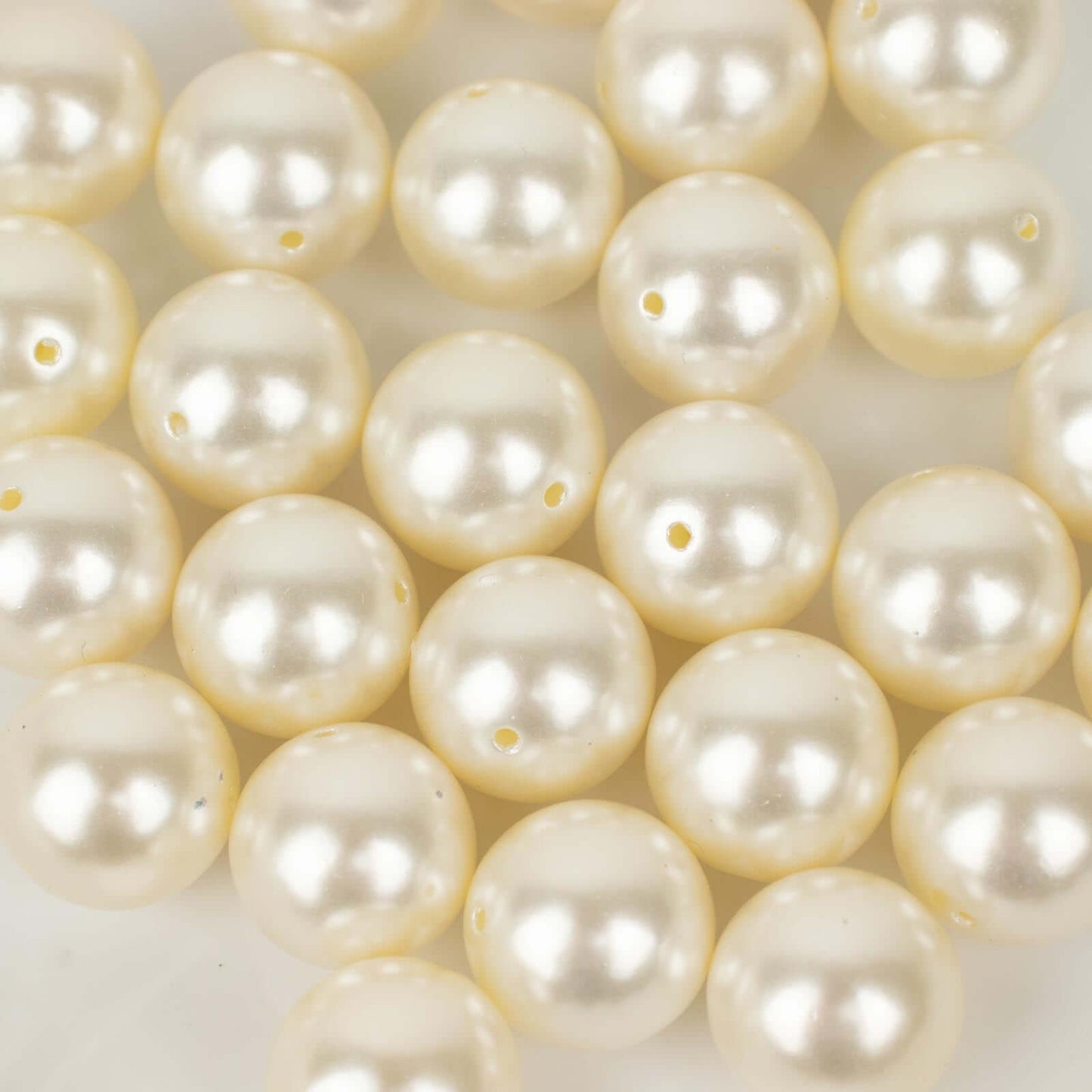 120-Pack Faux Craft Pearl Beads Ivory - Glossy Beads with Holes for Vase Filler Jewelry Making Bridal Accessories & Event Decor 20mm