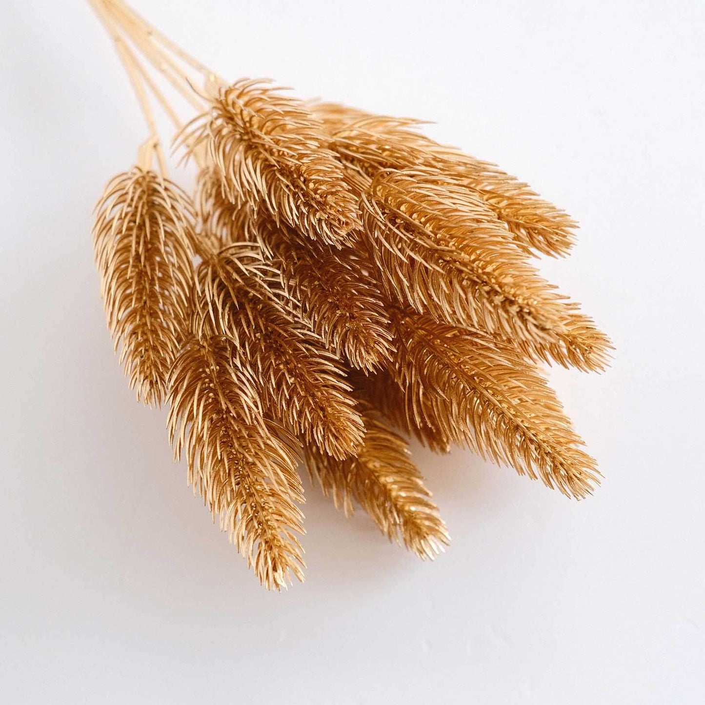 4-Pack Artificial Pine Branches Metallic Gold - Flexible Faux Pine Needle Sprigs Floral Sprays for DIY Garland Wreath Holidays & Home Decor 11"