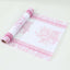 5 Pack Disposable Table Runners 11"x108" White with Pink Floral Pattern - Non-woven Stylish Kitchen Dining Table Decor