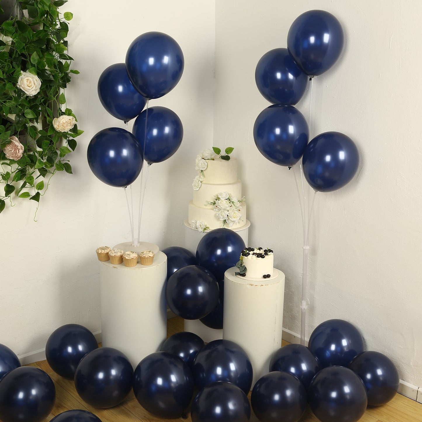 50 Pack Navy Blue Biodegradable Balloons, 12" Thickened Extra Strong Eco-friendly Latex Helium Party Balloons