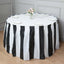 Plastic Table Skirt White/Black Stripe - Reliable Disposable Skirt for Parties 14ft 10 Mil