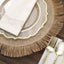 4-Pack Placemats Fringe Edge Design Natural Jute Round - Rustic Boho Chic Burlap Table Decor 16"