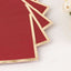 50-Pack Paper Beverage Napkins with Gold Foil Edge Burgundy - Disposable 2 Ply Cocktail Napkins for Events 6.5"x6.5"