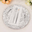 6-Pack Acrylic Round Charger Plates 13" in Metallic Silver with Rock Cut Design, Durable Plastic Dinner Charger Tableware