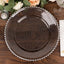 6-Pack Acrylic Round Charger Plates 13" in Transparent Black Silver Glittered with Beaded Rim, Decorative Dinner Party Charger Tableware