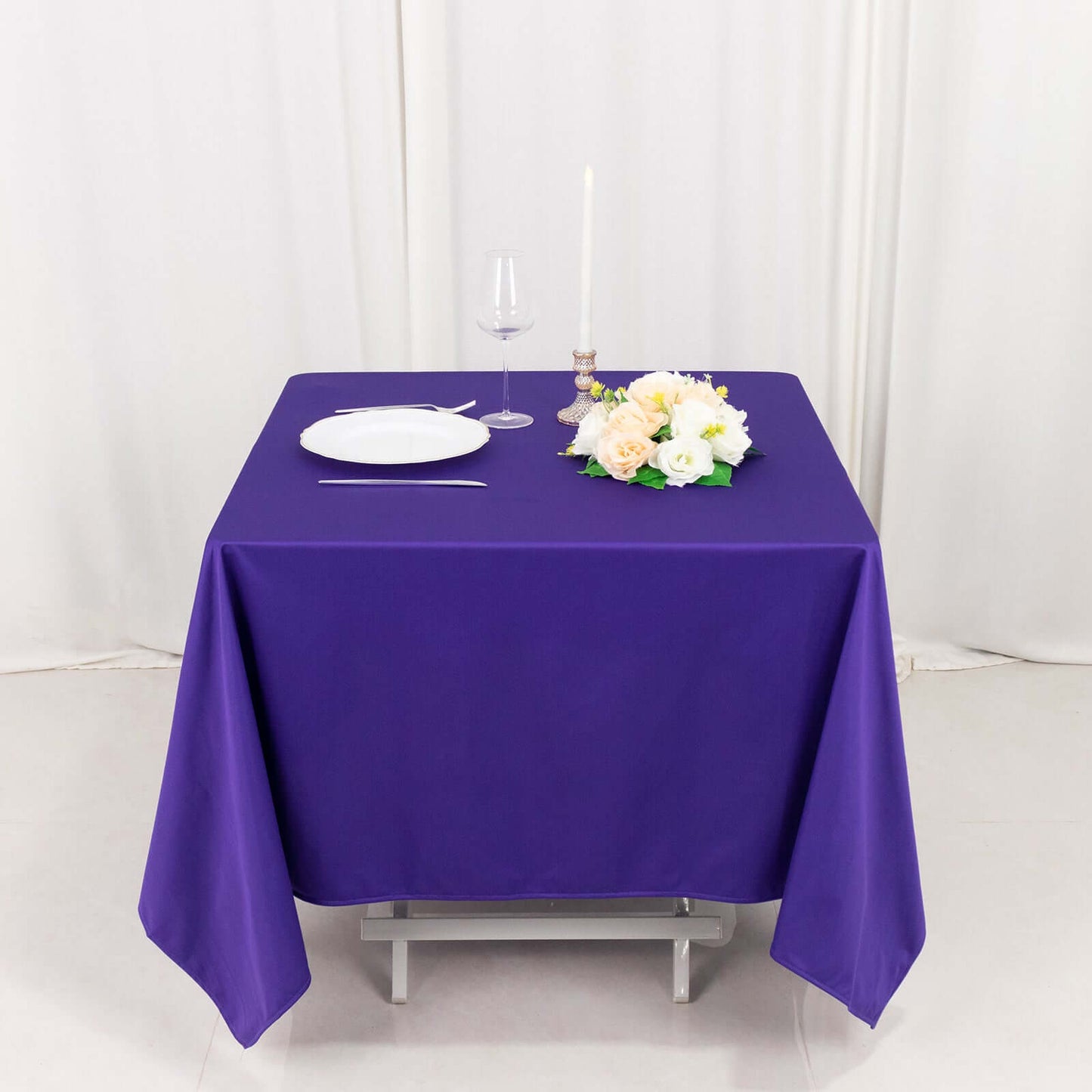Scuba Square 70"x70" Tablecloth Purple - Wrinkle Free & Stain Resistant Table Cover