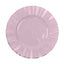 10-Pack Plastic 11" Round Dinner Plates in Lavender Lilac Ruffled Rim with Gold Edging - Sturdy Disposable Dinnerware