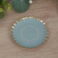 50-Pack Paper 3.5" Round Party Plates in Dusty Blue with Gold Scalloped Rim for Tapas, Appetizers & Finger Foods