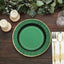 25-Pack Paper 10" Round Dinner Plates in Hunter Emerald Green Sunray Design with Gold Rim - Disposable Heavy Duty 350GSM Party Plates