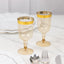 12 Pack Plastic Short Stem Wine Glasses Transparent Gold/Gold Rim - Stylish Disposable Drinkware 6oz