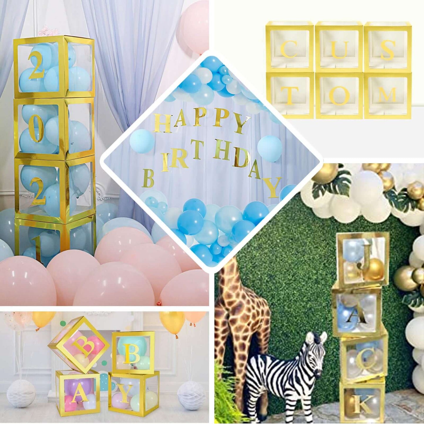 4 Pack 5" Metallic Gold Alphabet Stickers Banner, Customizable Stick on Gold Letters - E