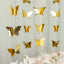 2 Pack 9ft Gold 3D Paper Butterfly Hanging Garland Streamers, Party String Banners