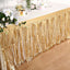 Metallic Foil Fringe Table Skirt Matte Gold with Self Adhesive Backing - Durable Tinsel Skirt for Parties 30"x9ft
