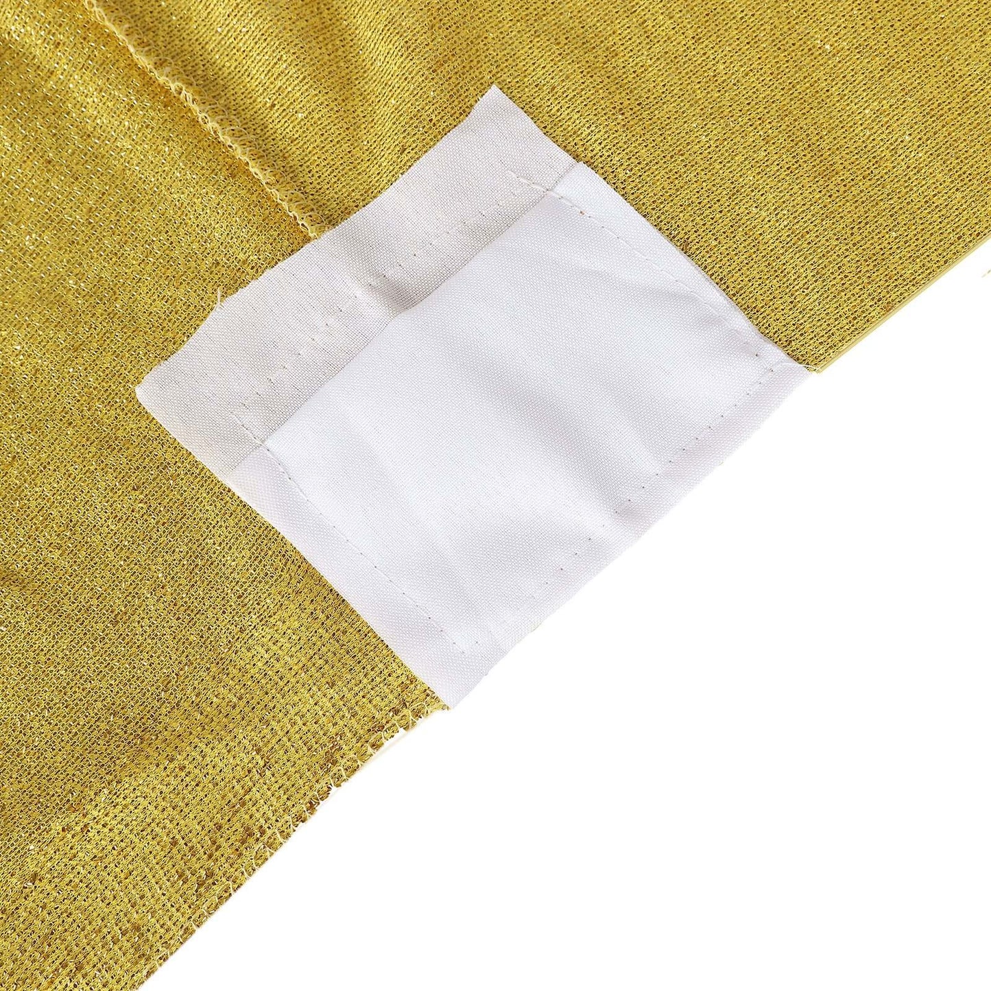 Shimmer Tinsel Spandex 72"x30" Rectangle Tablecloth Metallic Gold Glittered Shiny Stretch Table Cover for Gleaming Event Decor