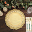 50 Pcs Paper 12" Round Placemats in Gold - Food Grade Lace Paper Doilies for Dessert Display & Table Decor