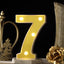 3D Marquee Number "7" Warm White 4 LED Lights Gold - Stylish Light-Up Accent for Events 6"