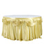 Satin 14ft Table Skirt Champagne - Pleated Double Drape Table Cover