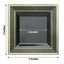 10-Pack Plastic Salad Dessert Plates Black Square with Gold Trim - Durable Disposable Appetizer Plates 7"