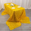 Polyester 90"x156" Rectangle Tablecloth Gold Metallic Fringe Shag Tinsel Design Table Cover for Events Decor