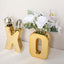 Shiny Ceramic Vase Letter "D" Gold Plated - Chic Bud Planter Pot for Events & Decor 6"