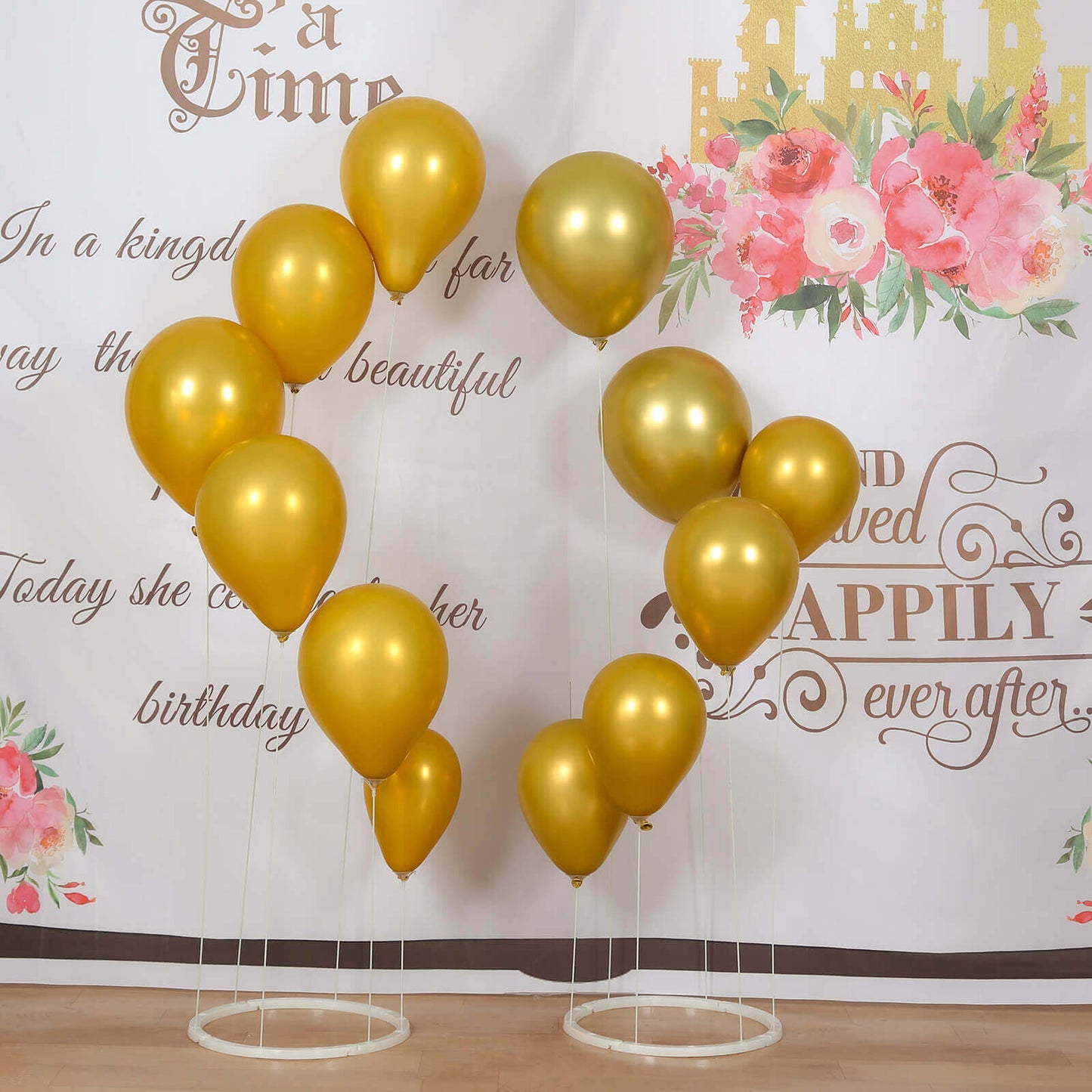 2-Pack 3ft Floating Balloon Floor Stand Kit â€“ White Spiral Balloon Holder with Round Base for Party Decorations