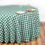 Polyester 108" Round Tablecloth White/Green - Checkered Buffalo Plaid Table Cover