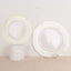 10-Pack Plastic Dessert Appetizer Plates in Clear Baroque Design with Scalloped Gold Rim - Heavy Duty Disposable Salad Plates 8"