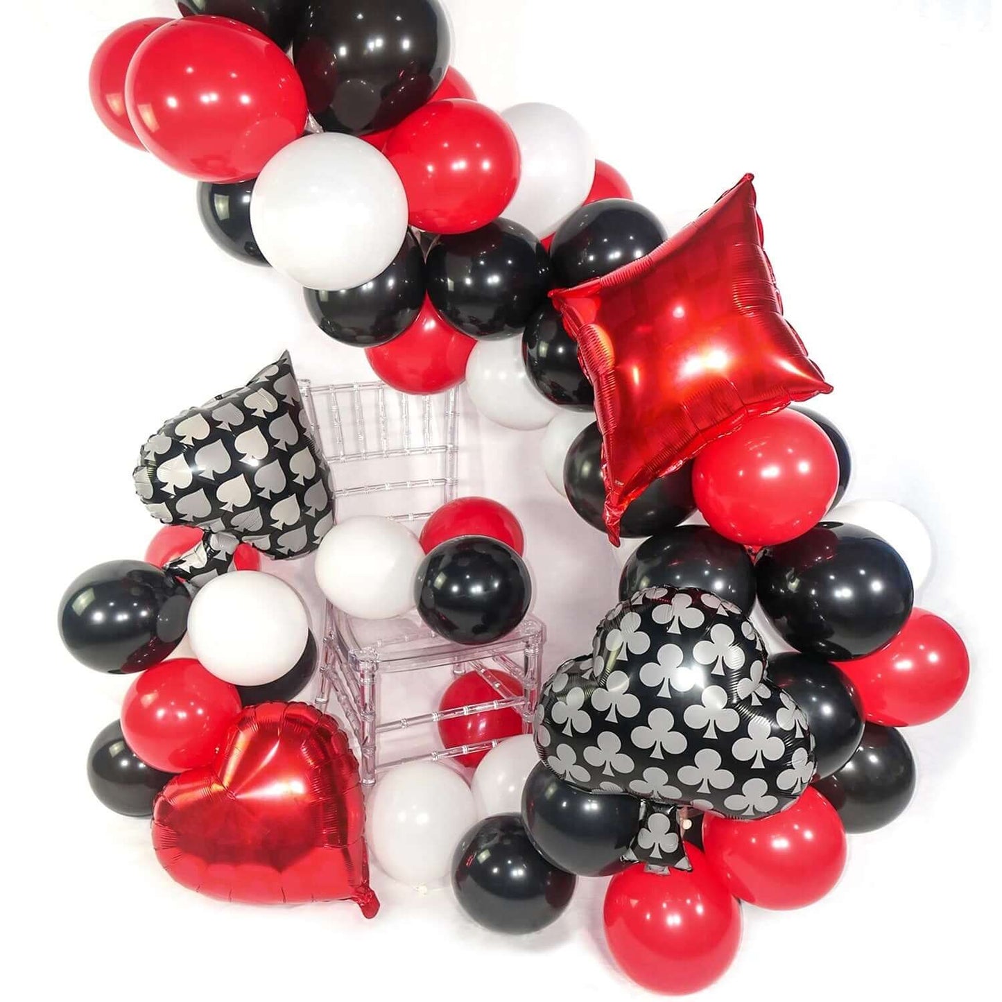 2 Pack 15" 4D Metallic Red Heart Mylar Foil Helium or Air Balloons