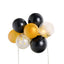 11 Pcs Balloon Cake Topper Black, Clear and Gold - Whimsical Clustered Mini Garland Cake Inserts DIY Party Decorations